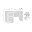 Pemberly Row Contemporary Engineered Wood Desk in Ashen Oak Finish