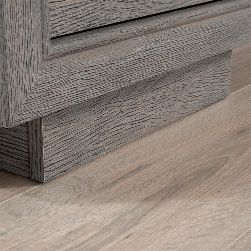 Pemberly Row Contemporary Engineered Wood Desk in Ashen Oak Finish