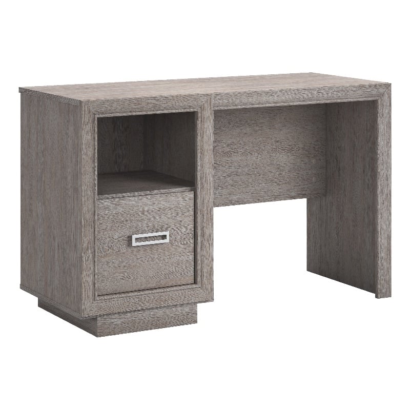 Pemberly Row Contemporary Engineered Wood Desk in Ashen Oak Finish