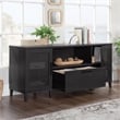 Pemberly Row Contemporary Engineered Wood Large Credenza in Raven Oak