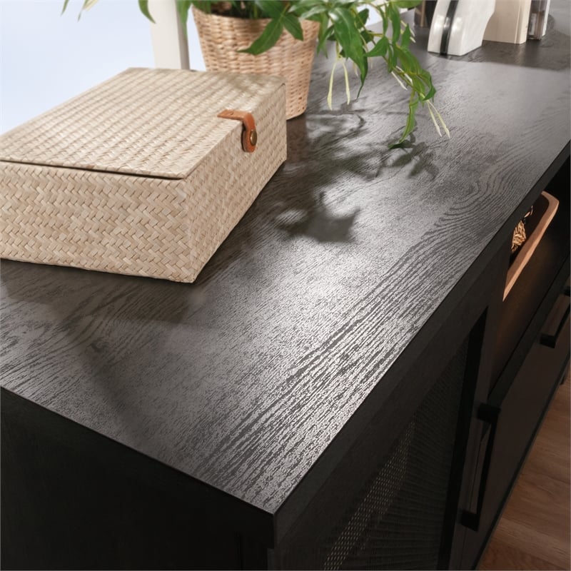 Pemberly Row Contemporary Engineered Wood Large Credenza in Raven Oak