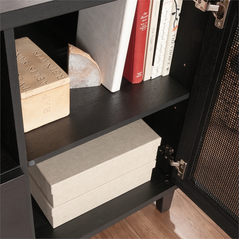 Pemberly Row Contemporary Engineered Wood Large Credenza in Raven Oak