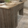 Pemberly Row Contemporary Engineered Wood L-Shaped Desk in Pebble Pine