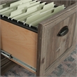 Pemberly Row Contemporary Engineered Wood Executive Desk in Pebble Pine