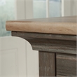 Pemberly Row Contemporary Engineered Wood Executive Desk in Pebble Pine