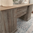 Pemberly Row Contemporary Engineered Wood Executive Desk in Pebble Pine