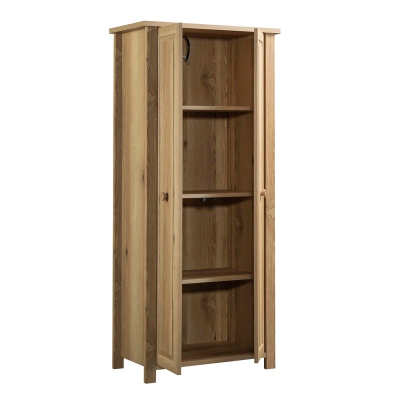 Pemberly Row Contemporary Engineered Wood Storage Cabinet in Timber Oak