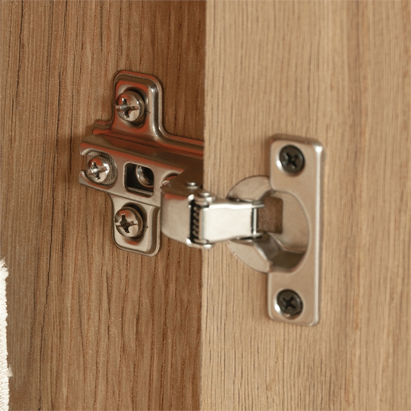 Pemberly Row Contemporary Engineered Wood Storage Cabinet in Timber Oak