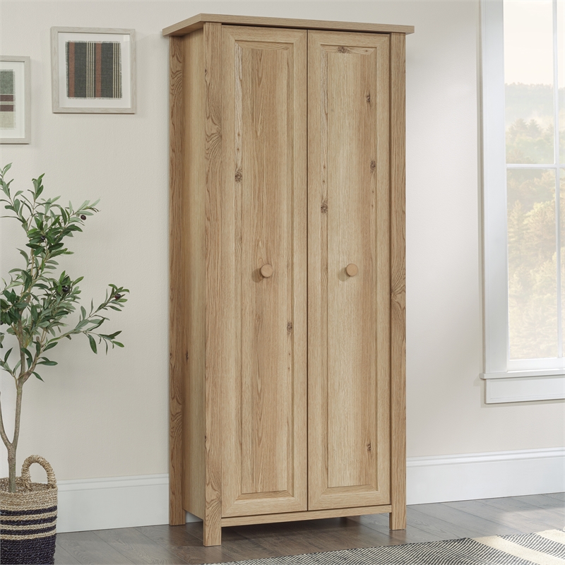 Pemberly Row Contemporary Engineered Wood Storage Cabinet in Timber Oak