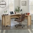 Pemberly Row Contemporary 1-Drawer Engineered Wood L-Desk in Timber Oak