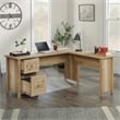 Pemberly Row Contemporary 1-Drawer Engineered Wood L-Desk in Timber Oak