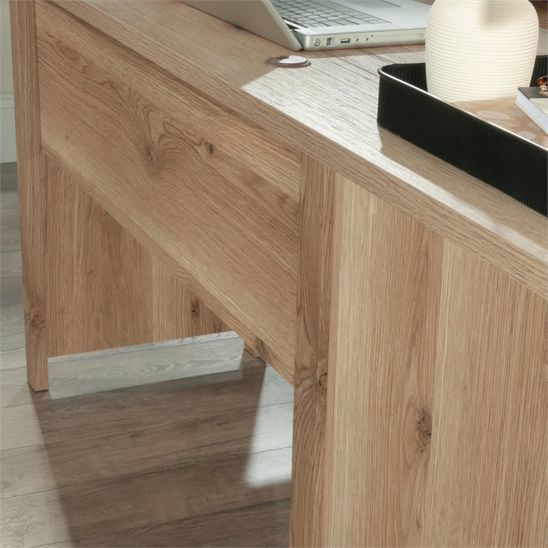 Pemberly Row Contemporary 1-Drawer Engineered Wood L-Desk in Timber Oak