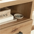 Pemberly Row Farmhouse Engineered Wood L-Desk in Timber Oak Finish