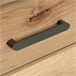 Pemberly Row Farmhouse Engineered Wood L-Desk in Timber Oak Finish