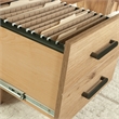Pemberly Row Farmhouse Engineered Wood L-Desk in Timber Oak Finish