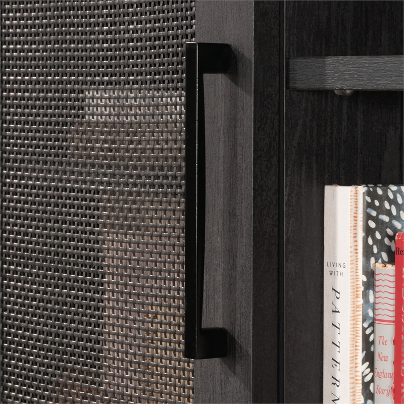 Pemberly Row Large Coastal Engineered Wood Hutch in Raven Oak