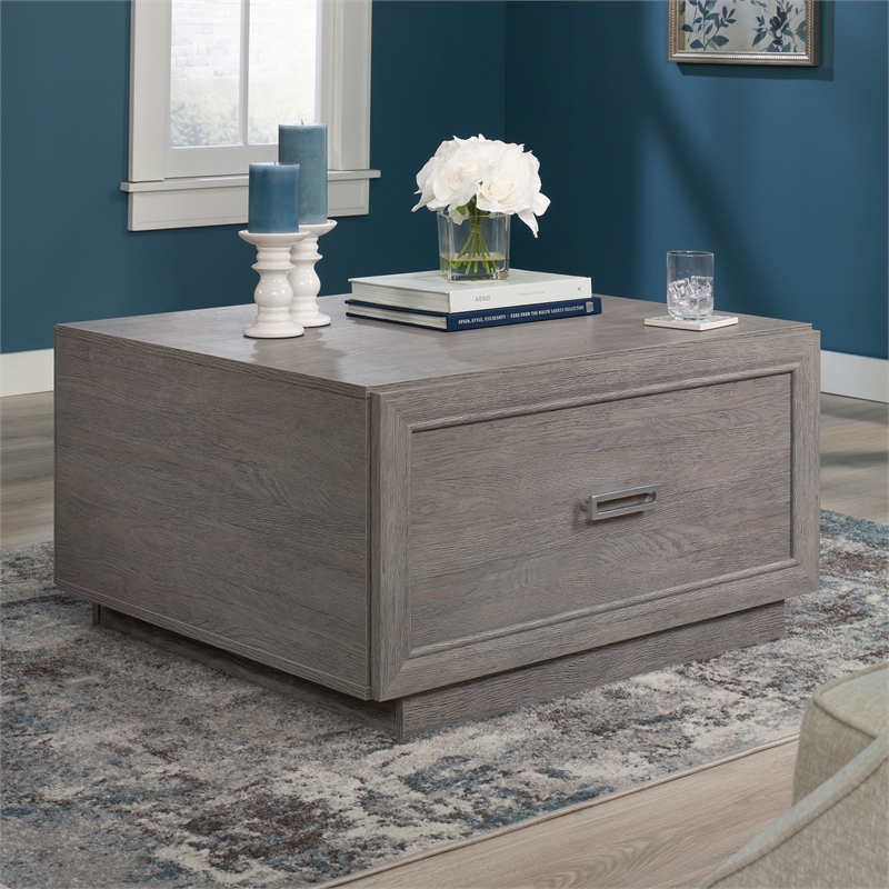 Pemberly Row Engineered Wood Coffee Table in Ashen Oak Finish