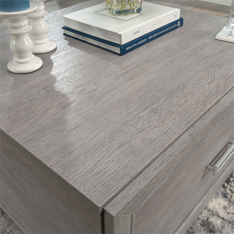 Pemberly Row Engineered Wood Coffee Table in Ashen Oak Finish