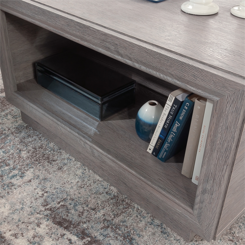 Pemberly Row Engineered Wood Coffee Table in Ashen Oak Finish