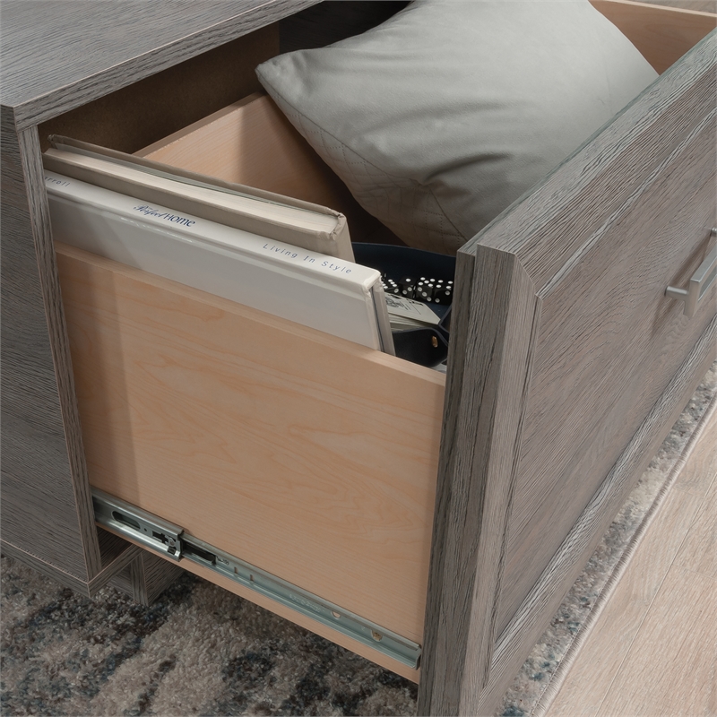 Pemberly Row Engineered Wood Coffee Table in Ashen Oak Finish