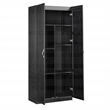Pemberly Row 4-Shelf Engineered Wood Storage Cabinet in Black