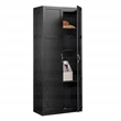 Pemberly Row 4-Shelf Engineered Wood Storage Cabinet in Black
