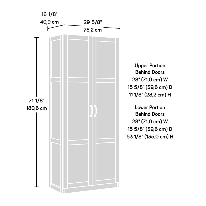 Pemberly Row 4-Shelf Engineered Wood Storage Cabinet in Black