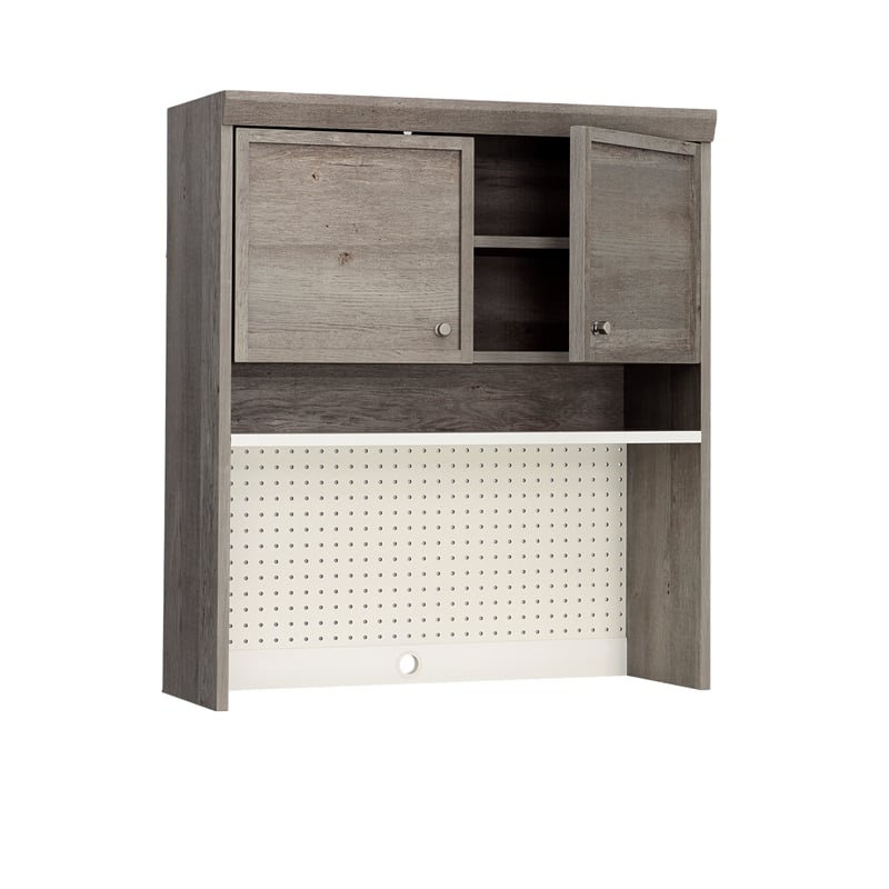 Pemberly Row Engineered Wood Storage Hutch in Mystic Oak Finish