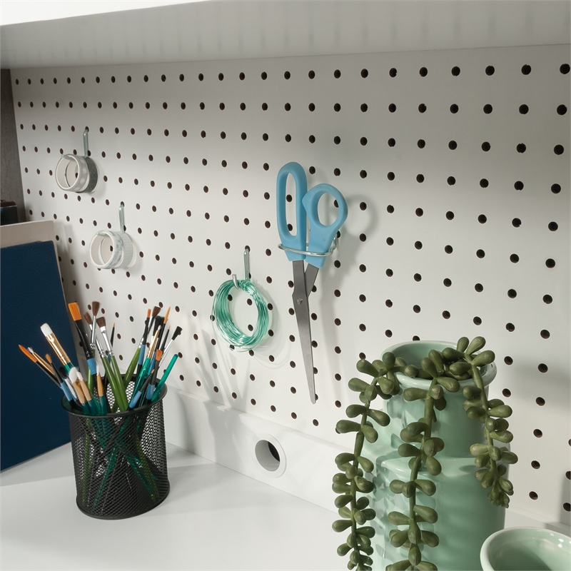 Pemberly Row Engineered Wood Storage Hutch in Mystic Oak Finish