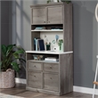 Pemberly Row Engineered Wood Storage Hutch in Mystic Oak Finish