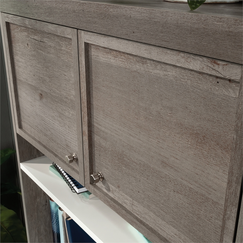 Pemberly Row Engineered Wood Storage Hutch in Mystic Oak Finish