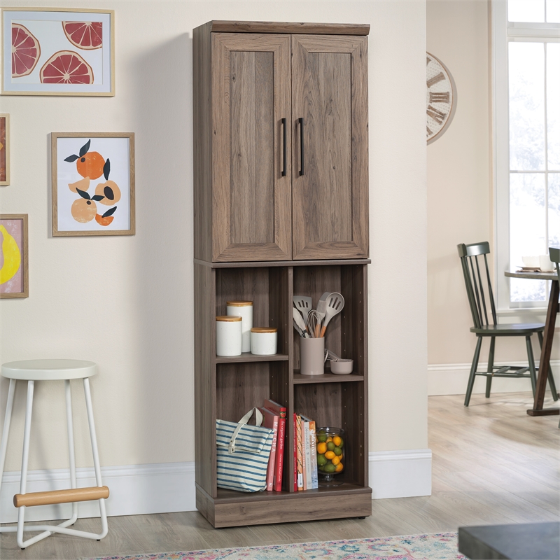 Pemberly Row Engineered Wood Storage Cabinet in Salt Oak Finish