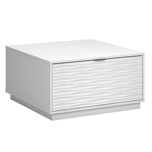 Pemberly Row Contemporary Engineered Wood Coffee Table in White