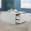 Pemberly Row Contemporary Engineered Wood Coffee Table in White