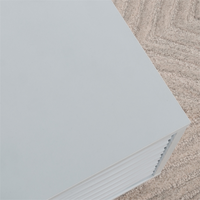 Pemberly Row Contemporary Engineered Wood Coffee Table in White