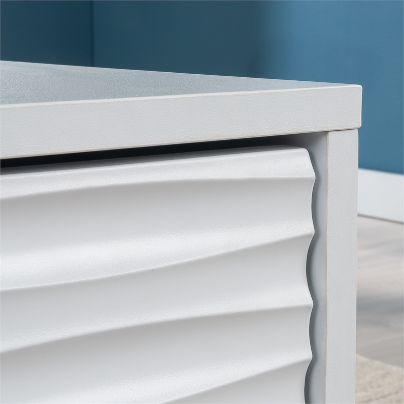 Pemberly Row Contemporary Engineered Wood Coffee Table in White