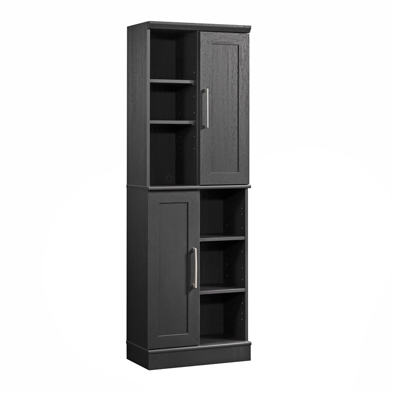 Pemberly Row Engineered Wood Storage Cabinet in Raven Oak Finish