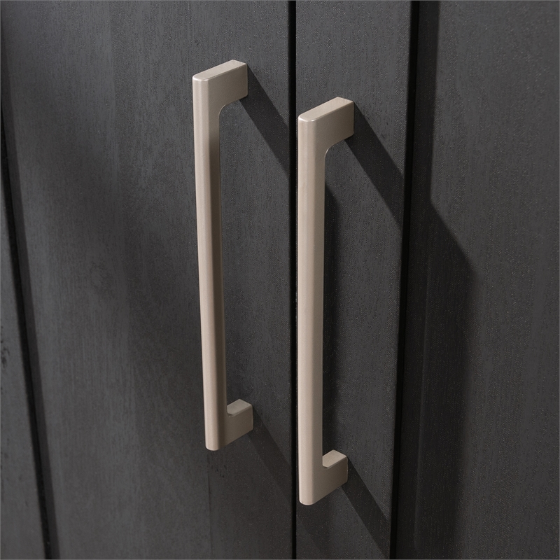 Pemberly Row Engineered Wood Storage Cabinet in Raven Oak Finish