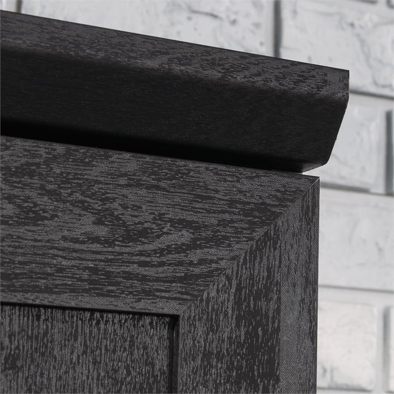 Pemberly Row Engineered Wood Storage Cabinet in Raven Oak Finish