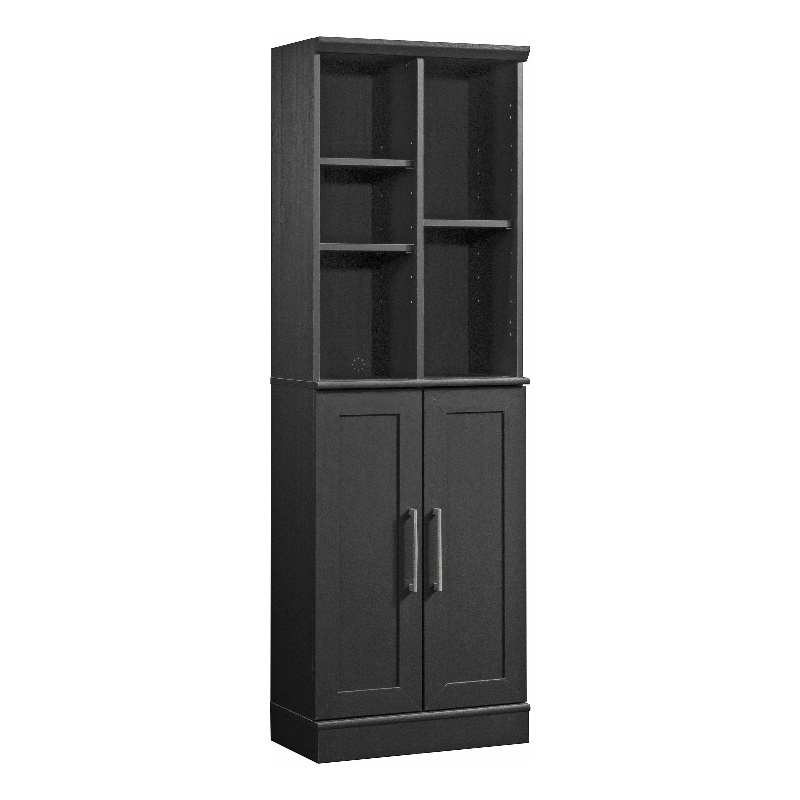 Pemberly Row Engineered Wood Storage Cabinet in Raven Oak Finish