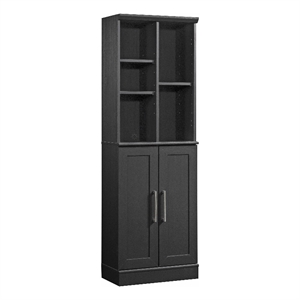 Pemberly Row Engineered Wood Storage Cabinet in Raven Oak Finish