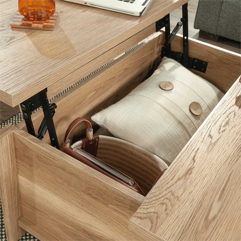 Pemberly Row Lift-Top Engineered Wood Coffee Table in Timber Oak