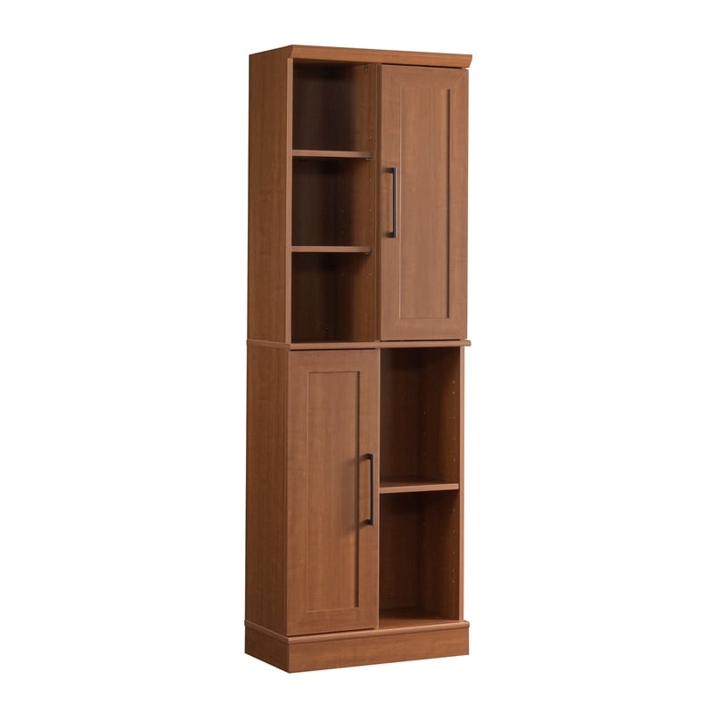 Pemberly Row Engineered Wood Storage Cabinet in Sienna Oak Finish