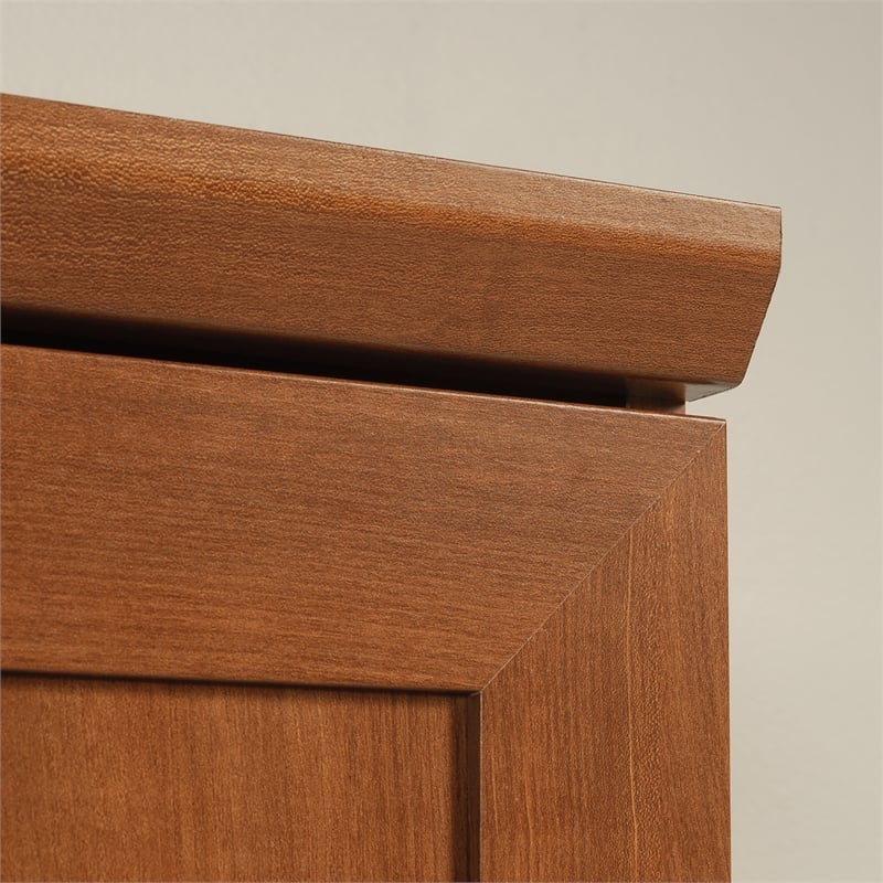 Pemberly Row Engineered Wood Storage Cabinet in Sienna Oak Finish