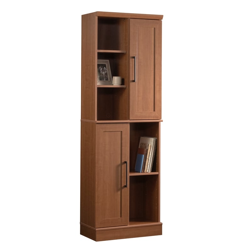 Pemberly Row Engineered Wood Storage Cabinet in Sienna Oak Finish