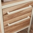 Pemberly Row Engineered Wood L-Desk in Kiln Acacia / Brown Finish