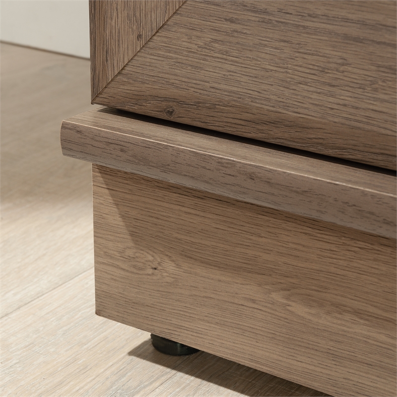 Pemberly Row Engineered Wood Single Door Pantry in Salt Oak Finish
