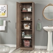 Pemberly Row Engineered Wood Single Door Pantry in Salt Oak Finish