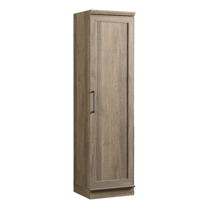 Pemberly Row Engineered Wood Single Door Pantry in Salt Oak Finish