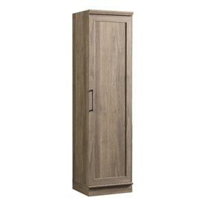Pemberly Row Engineered Wood Single Door Pantry in Salt Oak Finish
